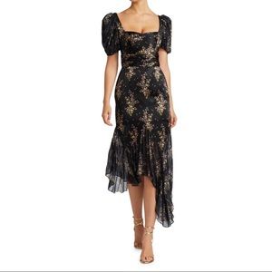 Moda Operandi Amur Destiny Puff-Sleeve Floral Dress